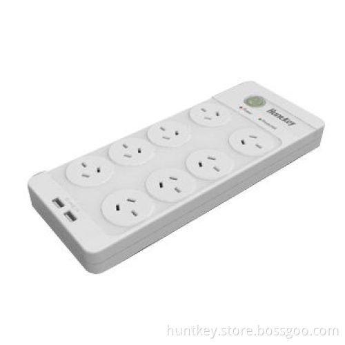 Australian Standard Power Strip with Two USB Ports and 660 Joules Surge Protection